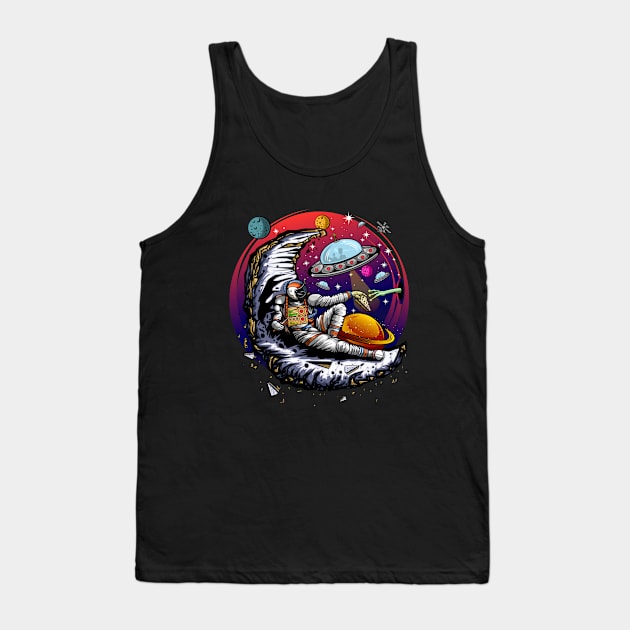 Space Moon Cheese Tank Top by adamzworld